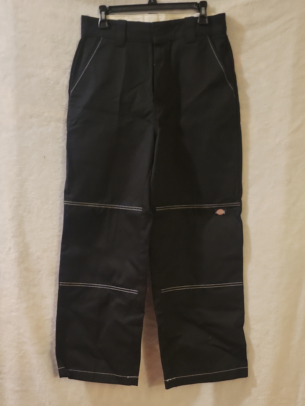 Dickies Black Boot-Cut Work Pants with Contrast Stitching